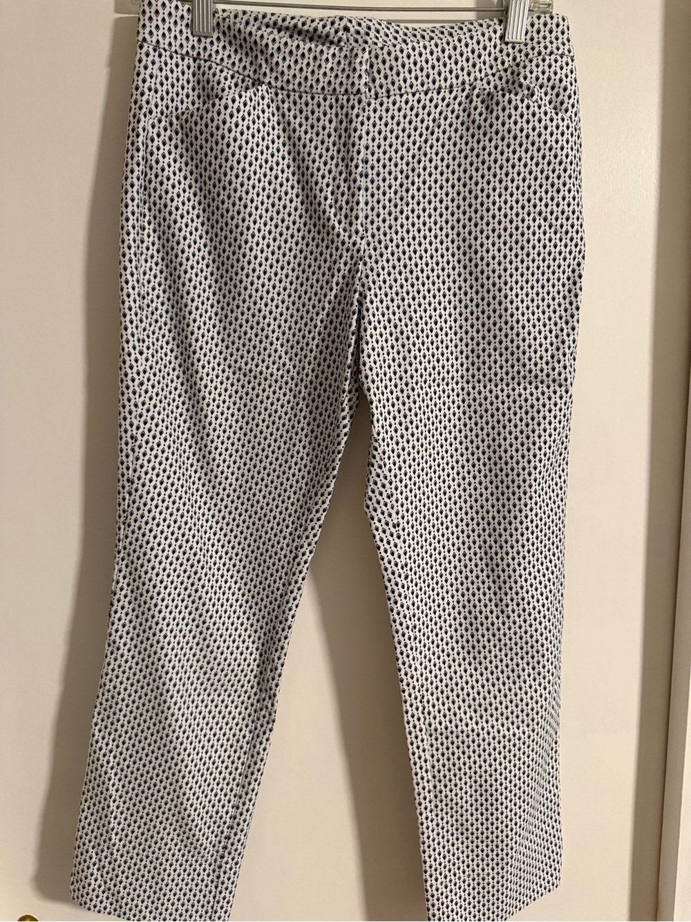 Printed Stretch Men's Pants in White and Black